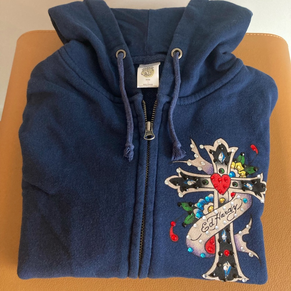 Ed Hardy vintage Hoodie with 💎 rhinestones